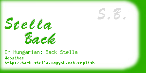 stella back business card